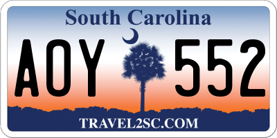 SC license plate AOY552