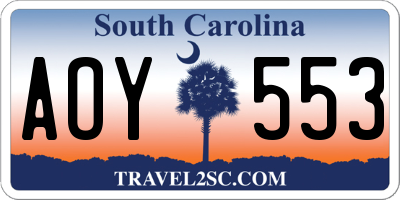 SC license plate AOY553