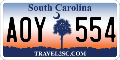SC license plate AOY554