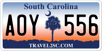 SC license plate AOY556