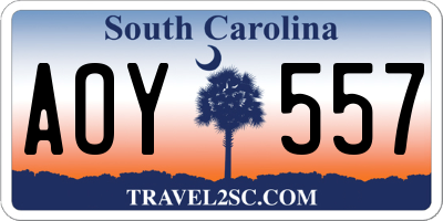 SC license plate AOY557