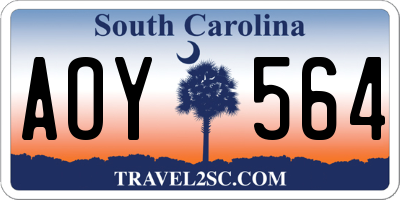 SC license plate AOY564