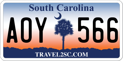 SC license plate AOY566