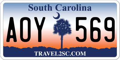 SC license plate AOY569