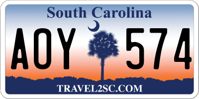 SC license plate AOY574