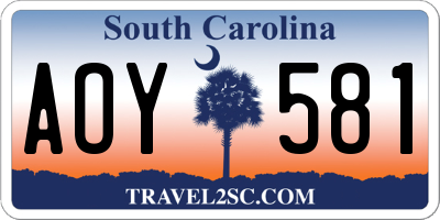 SC license plate AOY581