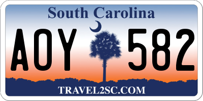 SC license plate AOY582