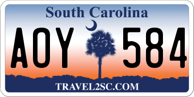 SC license plate AOY584