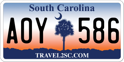 SC license plate AOY586