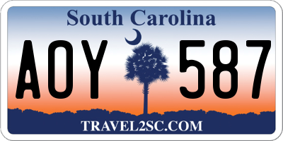 SC license plate AOY587