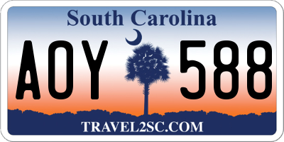 SC license plate AOY588