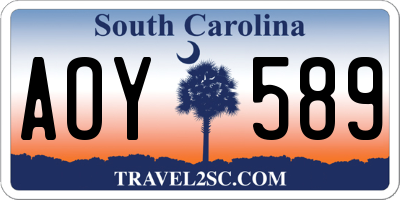 SC license plate AOY589