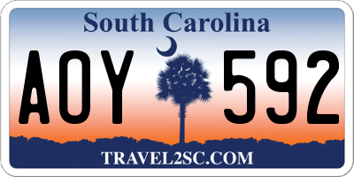 SC license plate AOY592