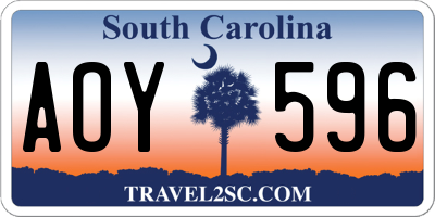 SC license plate AOY596