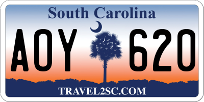 SC license plate AOY620
