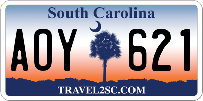 SC license plate AOY621