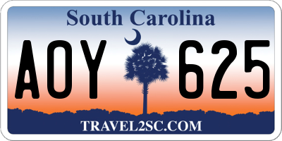 SC license plate AOY625