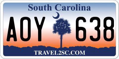 SC license plate AOY638