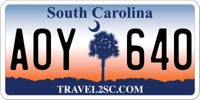 SC license plate AOY640