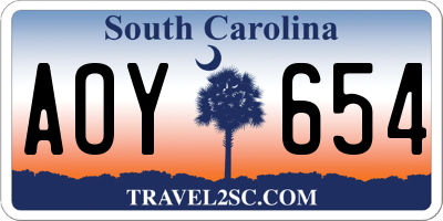 SC license plate AOY654
