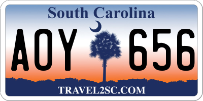 SC license plate AOY656