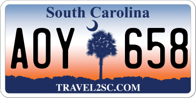 SC license plate AOY658