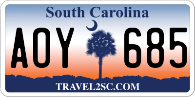 SC license plate AOY685