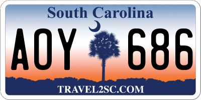 SC license plate AOY686