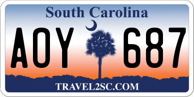 SC license plate AOY687