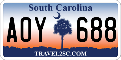 SC license plate AOY688