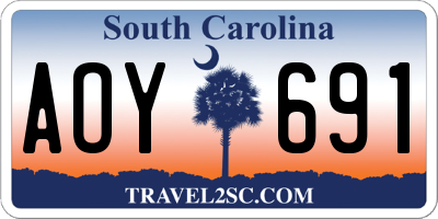 SC license plate AOY691
