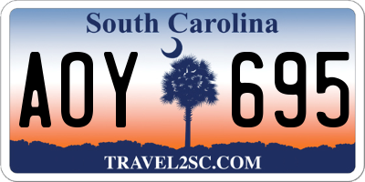 SC license plate AOY695