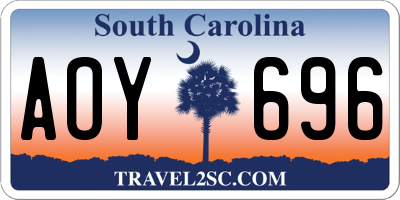 SC license plate AOY696