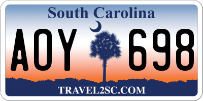 SC license plate AOY698