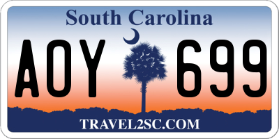 SC license plate AOY699