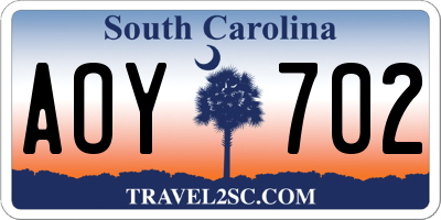 SC license plate AOY702