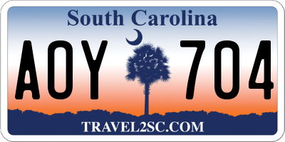 SC license plate AOY704