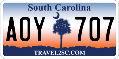 SC license plate AOY707