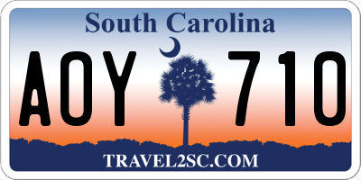SC license plate AOY710