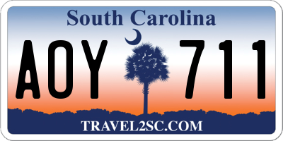 SC license plate AOY711