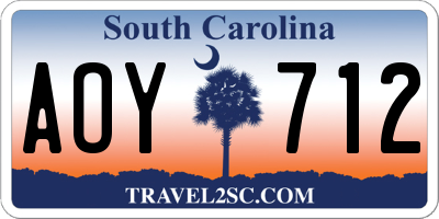 SC license plate AOY712
