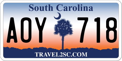 SC license plate AOY718