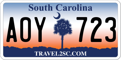 SC license plate AOY723