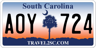 SC license plate AOY724