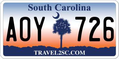 SC license plate AOY726