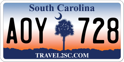 SC license plate AOY728