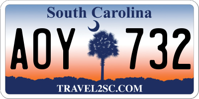 SC license plate AOY732
