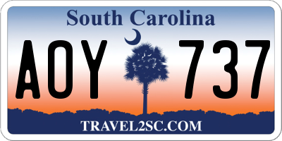 SC license plate AOY737