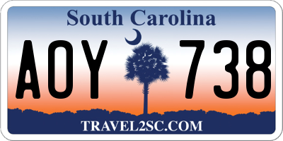 SC license plate AOY738