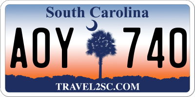 SC license plate AOY740